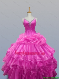 Perfect Straps Quinceanera Dresses with Beading and Ruffled Layers for 2015 Summer