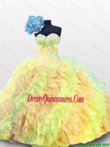 Pretty 2016 Summer Multi Color Beading Quinceanera Dresses with Sweetheart