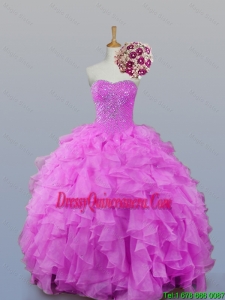 Pretty 2016 Summer Sweetheart Beaded Quinceanera Dresses with Ruffles