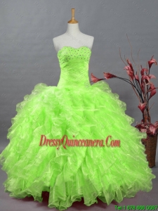 Beautiful Sweetheart Quinceanera Dresses in Spring Green for 2015