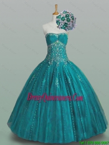 2015 Fall Elegant Strapless Beaded Quinceanera Dresses with Appliques