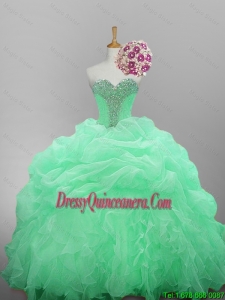2015 Fall Top Seller Sweetheart Quinceanera Dresses with Beading and Ruffled Layers