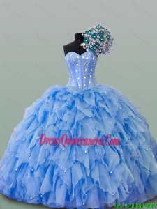 Pretty 2016 Summer Sweetheart Quinceanera Dresses with Beading and Ruffles
