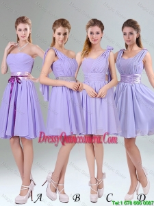 Popular Lavender Princess Mini Length 2016 Dama Dresses with Ruching