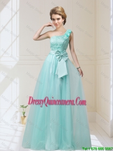 2016 Discount One Shoulder Dama Dresses with Hand Made Flowers and Bowknot