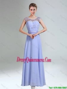 Beautiful Scoop Belt and Laced Empire 2016 Dama Dresses