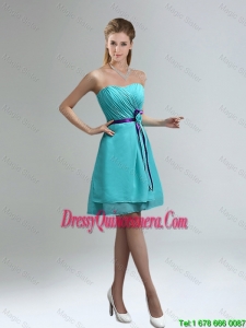 Classical Blue and Purple Sweetheart Popular Dama Dresses with Ruching