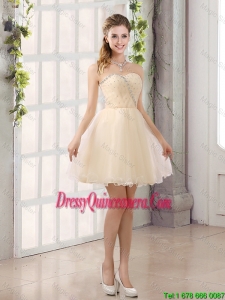 2016 Popular Sweetheart A Line Dama Dresses with Beading