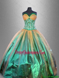 2016 Discount Beaded Multi Color Quinceanera Gowns in Multi Color