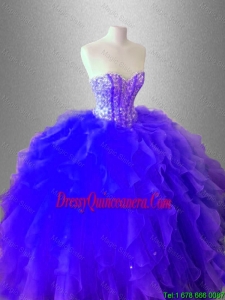 2016 Luxurious Ball Gown Ruffles and Beaed Sweet 16 Dresses
