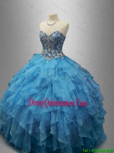 2016 Perfect Sweetheart Quinceanera Dresses with Beading and Ruffles