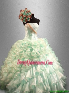 2016 Pretty Strapless Quinceanera Dresses with Beading and Ruffles