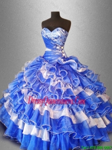 2016 Beautiful Fashionable Sweet Beaded and Ruffles Quinceanera Gowns in Organza