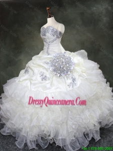 2016 Discount Ruffled Layers Quinceanera Gowns with Beading and Sequins