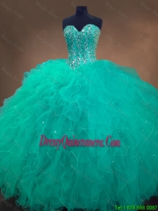 Best Selling Cheap Sweetheart Ball Gown Sweet 16 Dresses in Turquoise