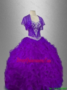 Fashionable New Arrivals Best Selling Beaded Sweetheart Quinceanera Gowns in Purple