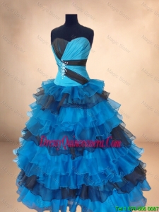 New Arrivals Exclusive Exquisite Beaded Multi Color Quinceanera Gowns with Ruffled Layers