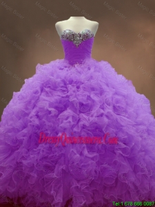 Pretty Classical Exclusive Sweetheart Lilac Quinceanera Dresses with Beading and Ruffles