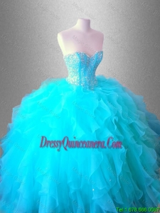 2016 Exquisite Latest Popular Sweetheart Quinceanera Dresses with Beading and Ruffles