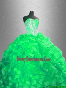 Beautiful Fashionable Classical Ball Gown Sweet 16 Dresses with Beading and Ruffles