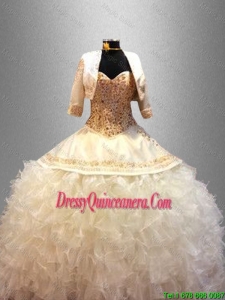 Classical Luxurious Popular Sweetheart Quinceanera Dresses with Beading and Ruffles