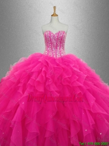 Hot Sale Popular Sweetheart Quinceanera Dresses with Beading and Ruffles for 2016