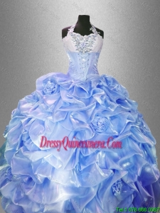 New Style Beautiful Pretty Lavender Quinceanera Gowns with Hand Made Flowers