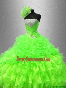 New Arrivals Best Selling Strapless Quinceanera Gowns in Spring Green
