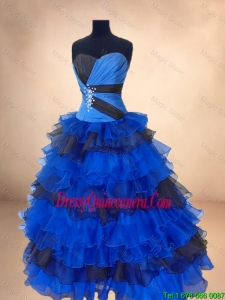 Best Selling Elegant Beaded and Ruffled Layers Quinceanera Gowns in Multi Color