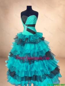 Gorgeous Exclusive Fashionable 2016 Organza Sweet 16 Gowns with Ruffled Layers