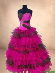New Arrivals Hot Sale Popular Multi Color Sweet 16 Gowns with Ruffled Layers