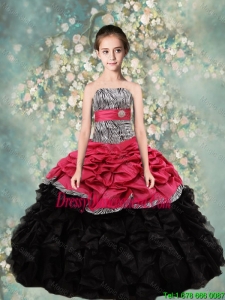 Lovely Strapless Mini Quinceanera Dresses with Zebra and Ruffles