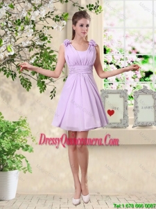 Suitable A Line Straps Dama Dresses with Hand Made Flowers