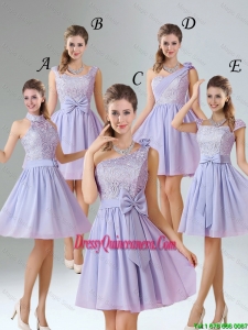 2016 Spring A Line Mini Length Dama Dresses in Lavender
