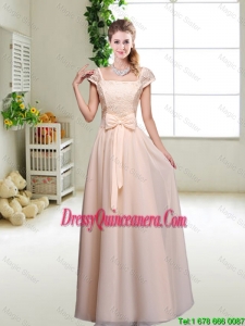 Cheap Laced Square Dama Dresses with Bowknot