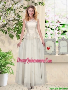 Perfect Champagne Dama Dresses with Appliques and Lace