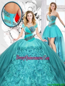 Modest Beaded Detachable Quinceanera Dresses with Sweetheart