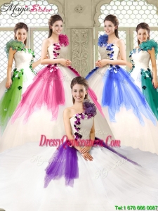 Elegant Appliques and Ruffles Quinceanera Dresses with One Shoulder