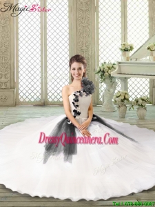 Popular Ruffles and Appliques Sweet 16 Gowns with One Shoulder