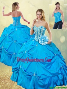 Elegant Sweetheart 2016 Detachable Quinceanera Dresses with Beading and Pick Ups