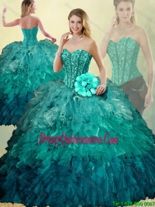 Luxurious Sweetheart Detachable 2016 Quinceanera Dresses with Beading