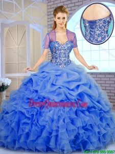 Best Selling Beading and Ruffles 2016 Exclusive Quinceanera Dresses in Blue