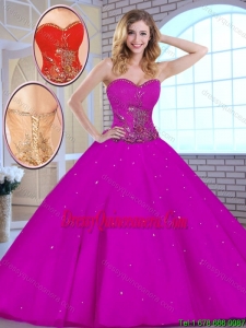 Hot Sale Appliques Fuchsia Exclusive Quinceanera Dresses with Sweetheart