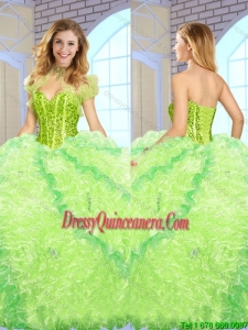 Luxurious Beading and Ruffles Exclusive Quinceanera Gowns in Multi Color