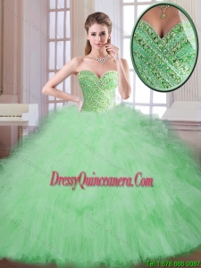 Perfect Spring Apple Green 2016 Quinceanera Gowns with Sweetheart