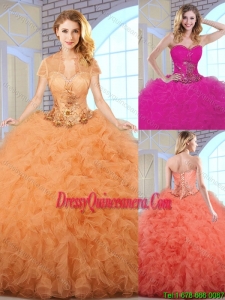 Elegant Ball Gown Sweetheart 2016 New Style Quinceanera Dresses with Ruffles