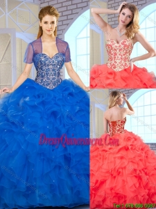 New Arrivals Ball Gown Sweet 16 Dresses with Beading and Ruffles for 2016