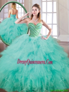 New Style Sweetheart Beading and Ruffles 2016 Quinceanera Gowns