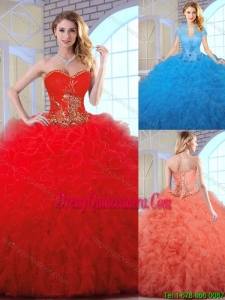 Cheap Appliques and Ruffles Perfect Quinceanera Gowns with Sweetheart