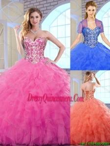 Elegant Ball Gown Sweetheart 2016 Perfect Quinceanera Dresses with Beading